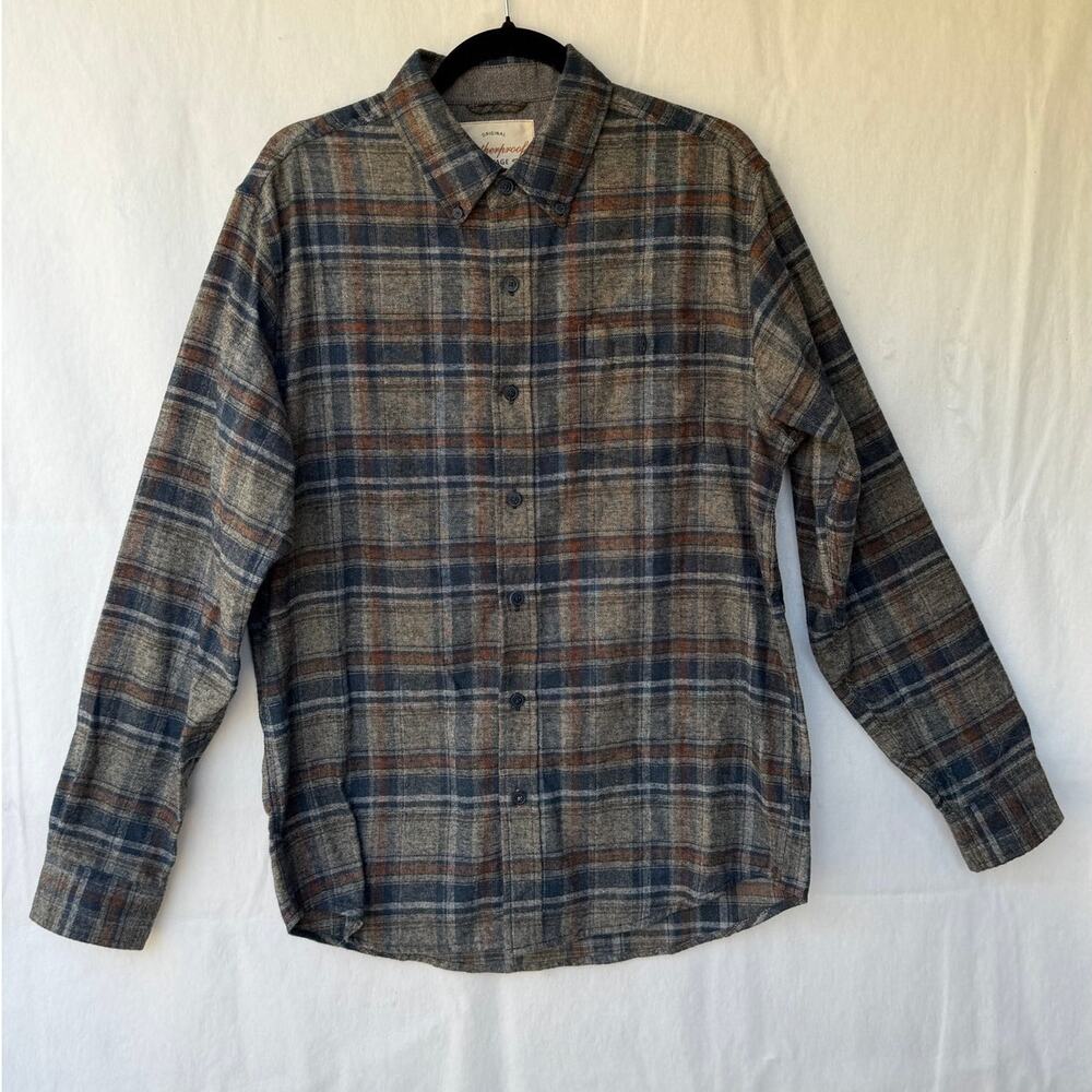 Weatherproof Vintage Men's Plaid Flannel Button Up Shirt Long Sleeve Medium
